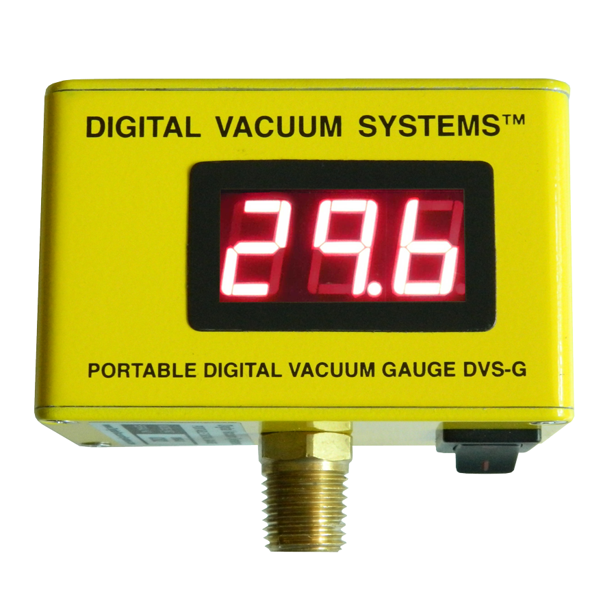 Digital Vacuum Systems DVS-G digital vacuum gauge displaying 29.6